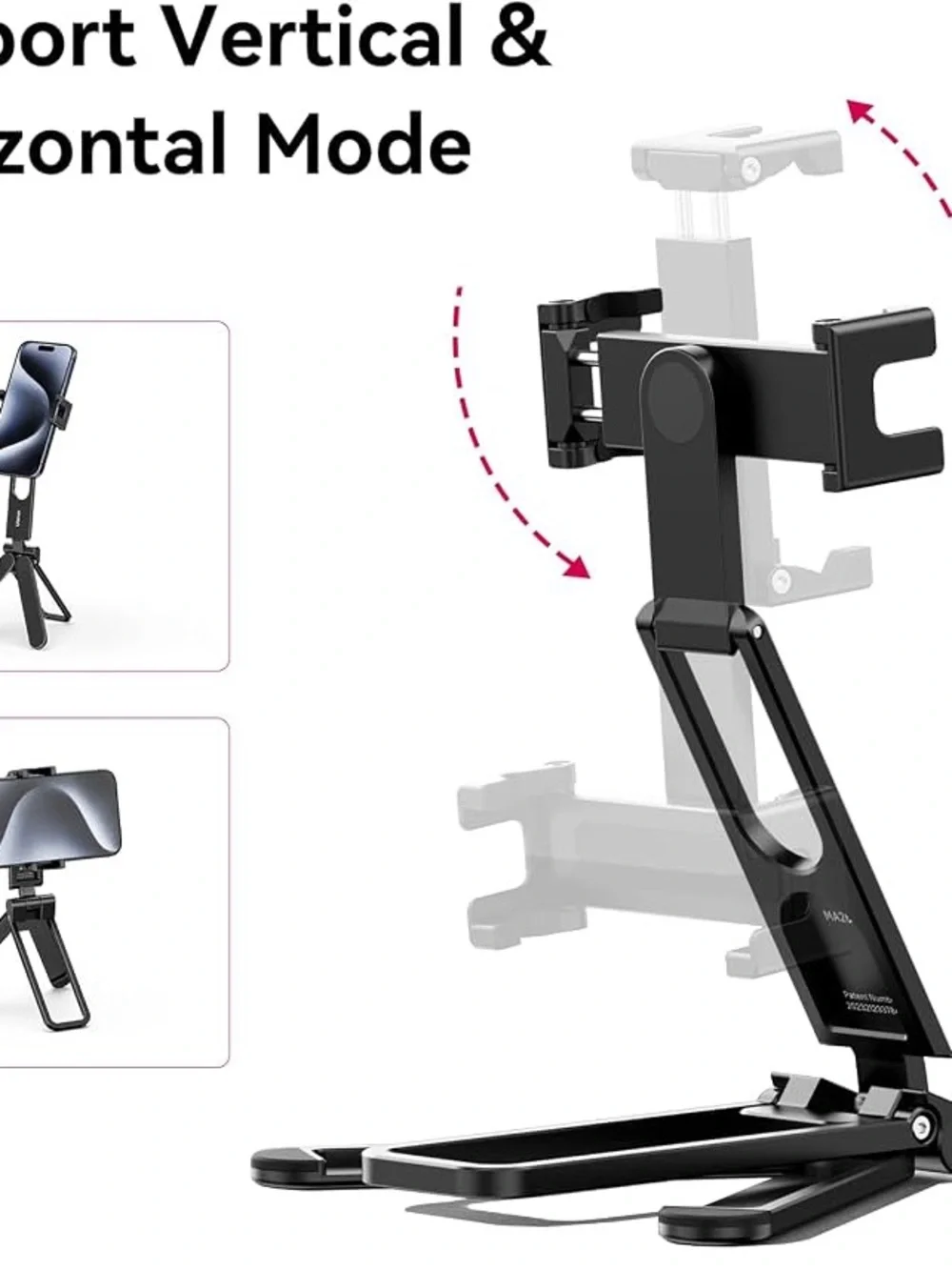 Ulanzi Aluminum Foldable Smartphone Tripod/Stand in Black